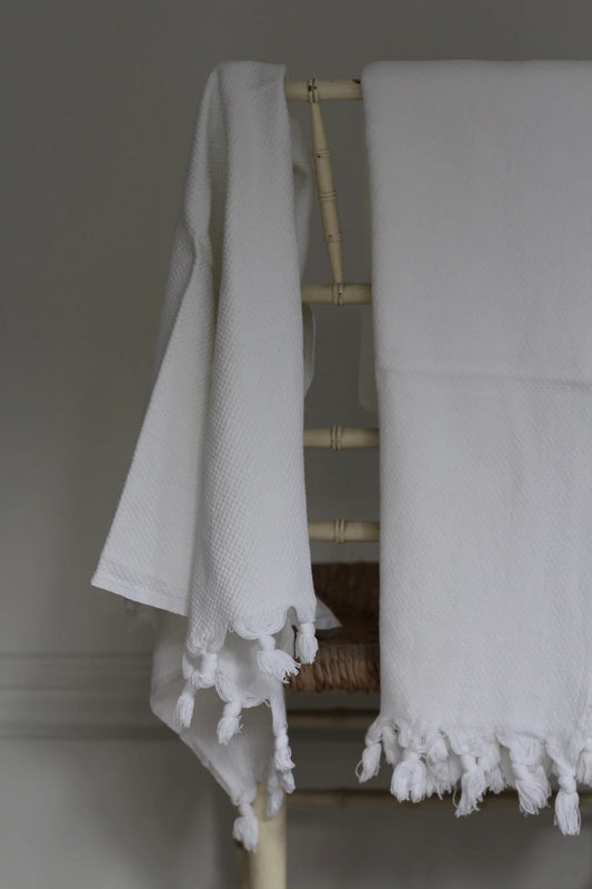 White Handmade Cotton Towels